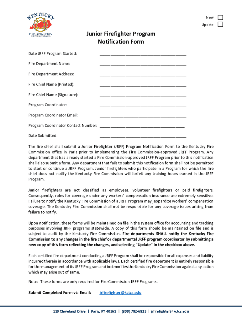 Ky Fire Commission Training  Form