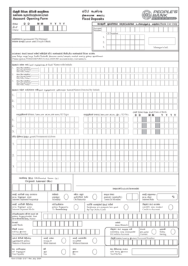 Peoples Bank Fixed Deposit Application  Form