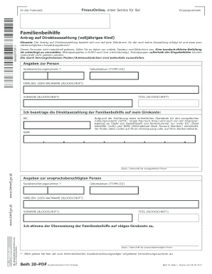 Familienbeihilfe Formular