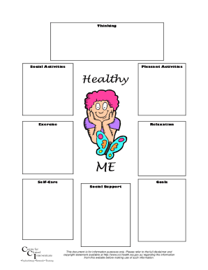 Healthy Me Worksheet  Form