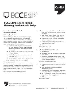 Ecce Sample Test PDF  Form