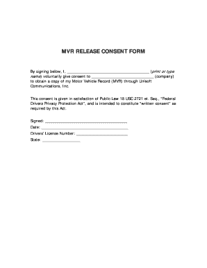 Mvr Release Consent  Form