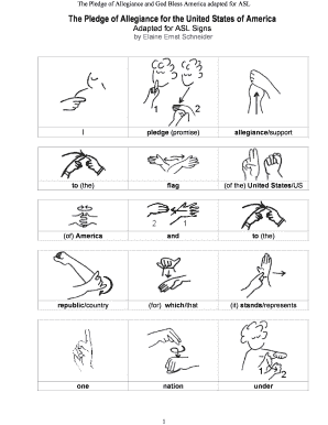 Pledge of Allegiance Sign Language PDF  Form