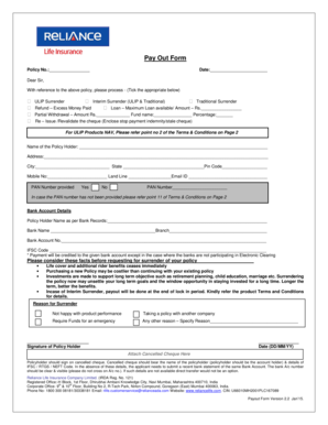 Reliance Life Insurance Surrender Form