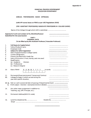 Acr Form for Teachers PDF