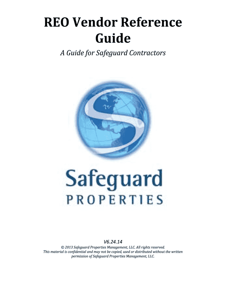 REO Vendor Reference Guide  Safeguard Properties  Form