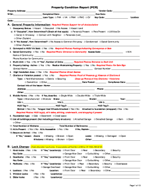 Property Condition Report  Form