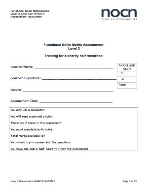 Nocn Functional Skills Maths Level 2 Past Papers  Form