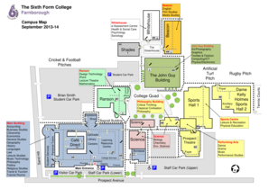 Farnborough Sixth Form Map