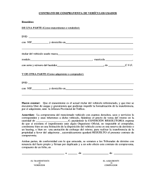 robot Ten confianza Tres Contrato De Compraventa De Carro Form - Fill Out and Sign Printable PDF  Template | signNow