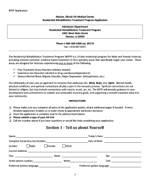 RRTP Application Marion VA Medical Center  Form