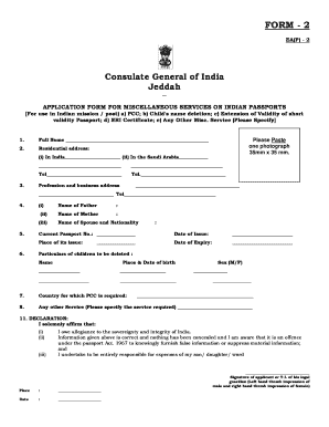 Indian Embassy Jeddah  Form