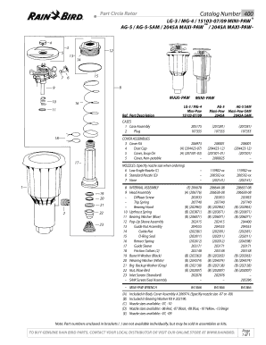 Rainbird Maxi Paw Parts  Form