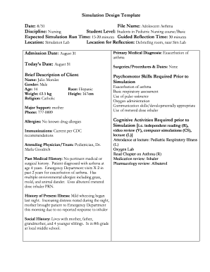 Nln Simulation Design Template  Form