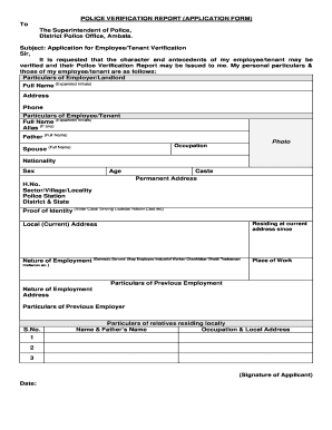 Police Verification Download  Form