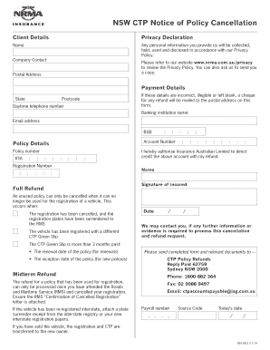  Nrma Ctp Cancellation Form 2014