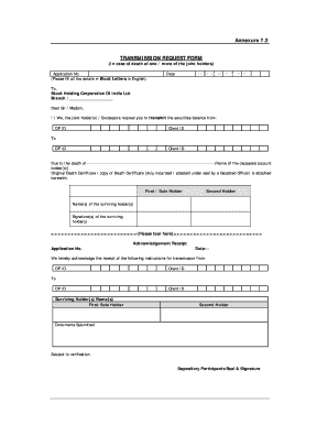 Format of Transmission Request Form