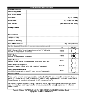 Download Application Caips File  Form