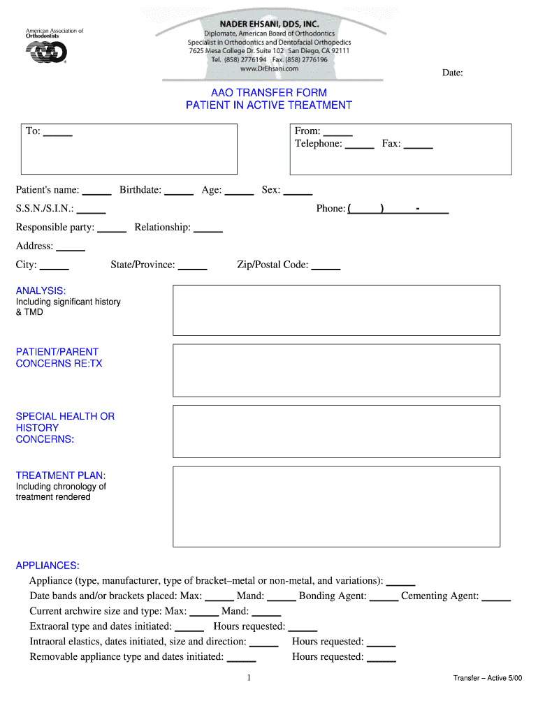 Aao Transfer Form