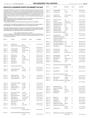 Clarendon County Delinquent Tax Sale  Form