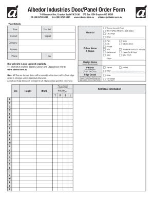 Albedor Order Form