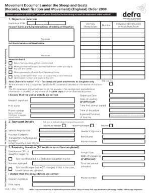 Movement Document under the Sheep and Goats Records Gisburnauction Co  Form