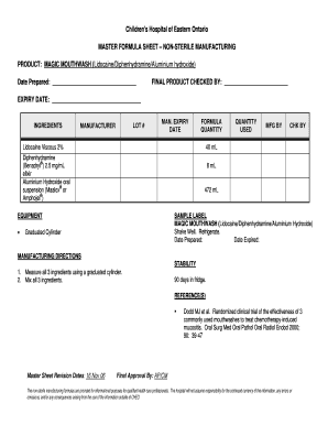 Magic Mouthwash Recipe Form - Fill Out and Sign Printable PDF Template ...
