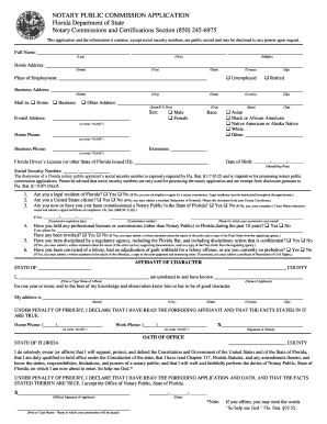 Notary Public Commission Application Florida  Form