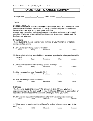 Foot and Ankle Outcome Score PDF  Form