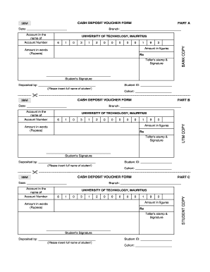 Cash Deposit Voucher  Form