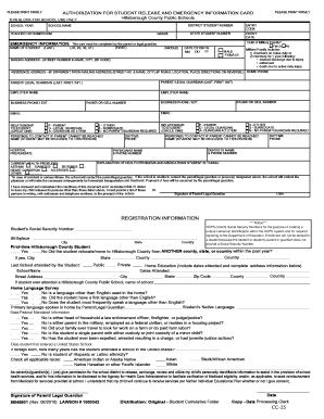 Student ReleaseEmergency Card Updating Pepin Academies  Form