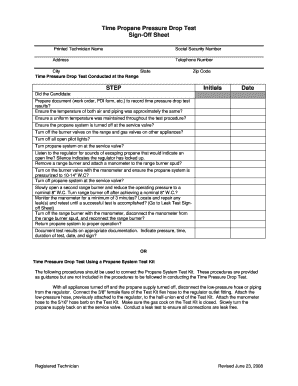 Propane Drop Test  Form