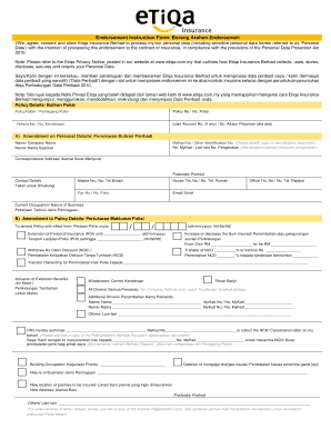 Cara Isi Borang Etiqa Takaful  Form