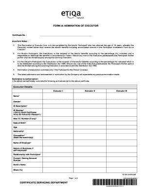 Etiqa Nomination Form