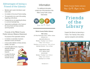 Friends of the Library Membership Brochure Wells County Public Bb Wellscolibrary  Form