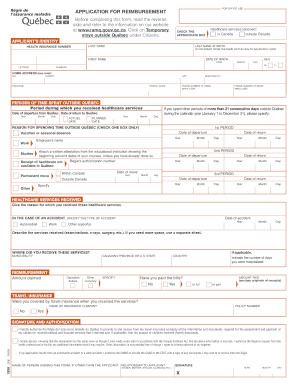 Ramq Reimbursement Form