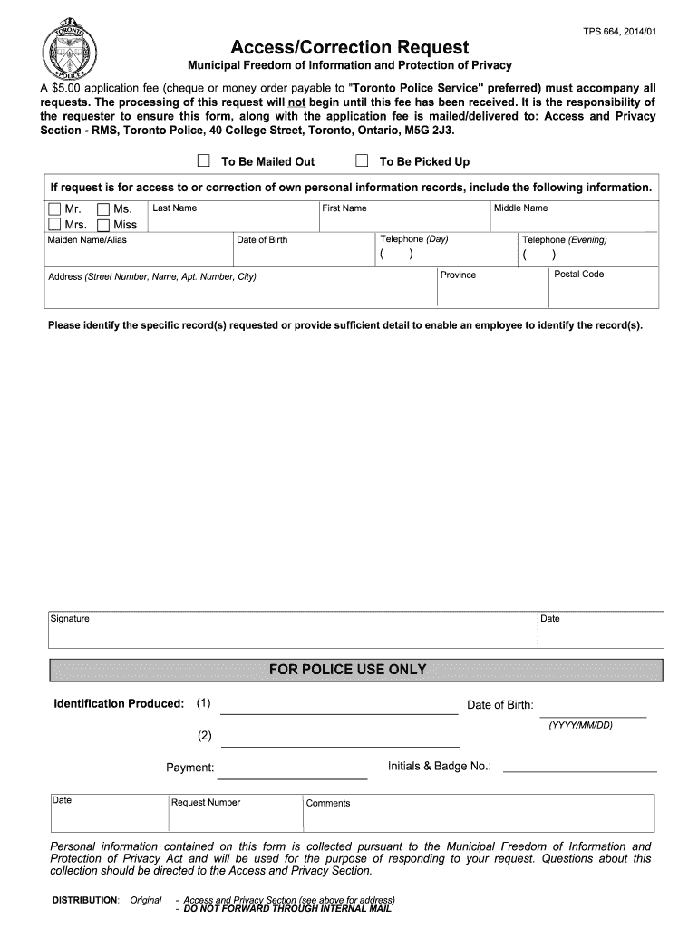  AccessCorrection Request Form Toronto Police Service Torontopolice on 2014-2024