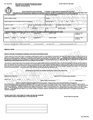 40 College Street Police Check Hours  Form