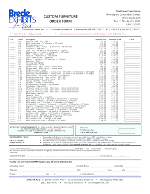 Furniture Order Form