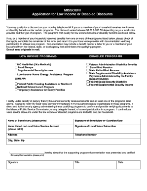 Missouri Disability Application PDF  Form