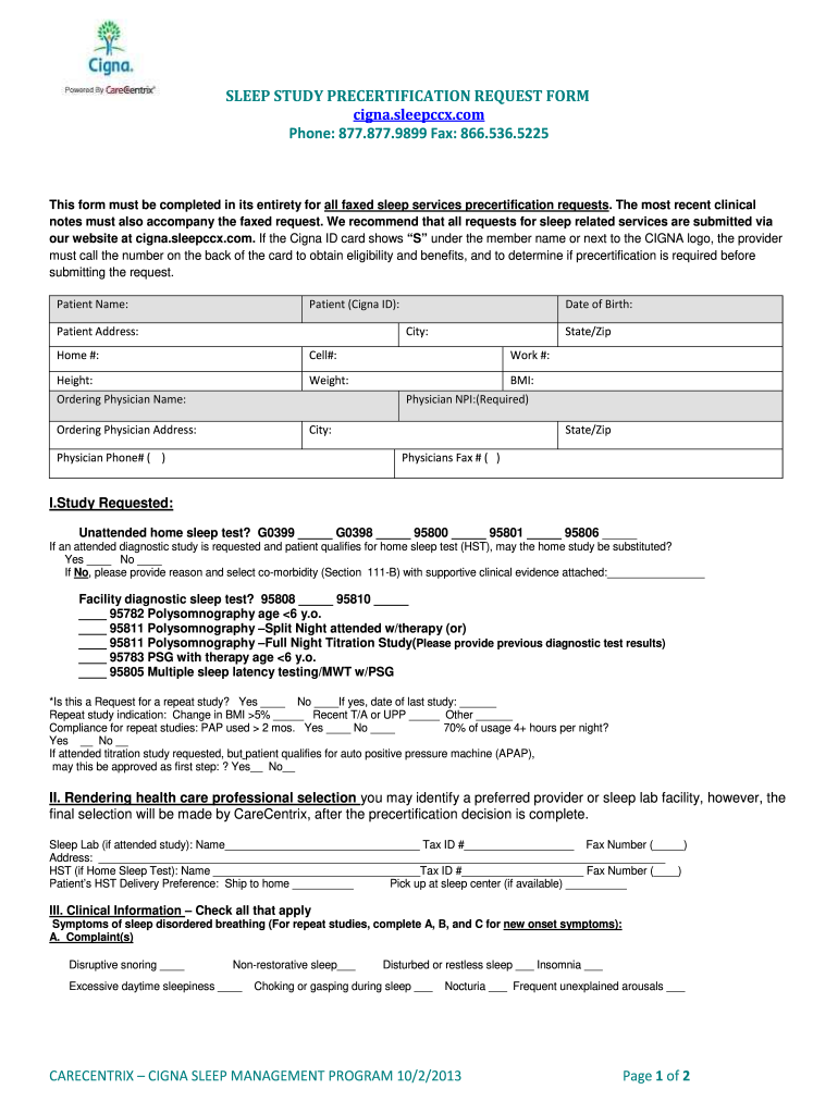  Wvm Mediciaprior Authorization Sleep Study Form 2013-2024