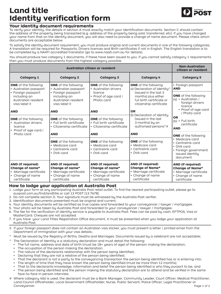  Land Title Identity Verification Form 2014