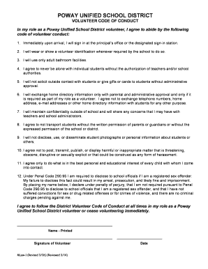 California Unified School District  Form