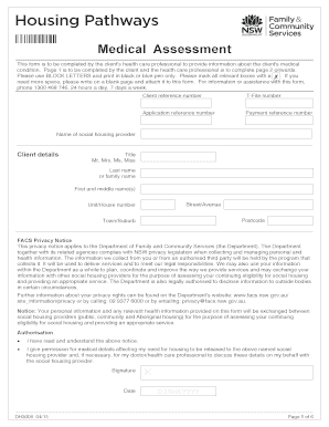 Housing Pathways Medical Assessment  Form