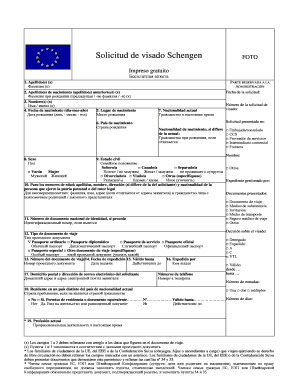 Solicitud De Visado Schengen  Form