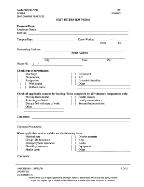 Exit Interview Form