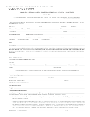 Physical Clearance Form