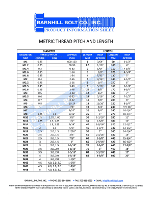 M36 Thread Pitch Metric  Form