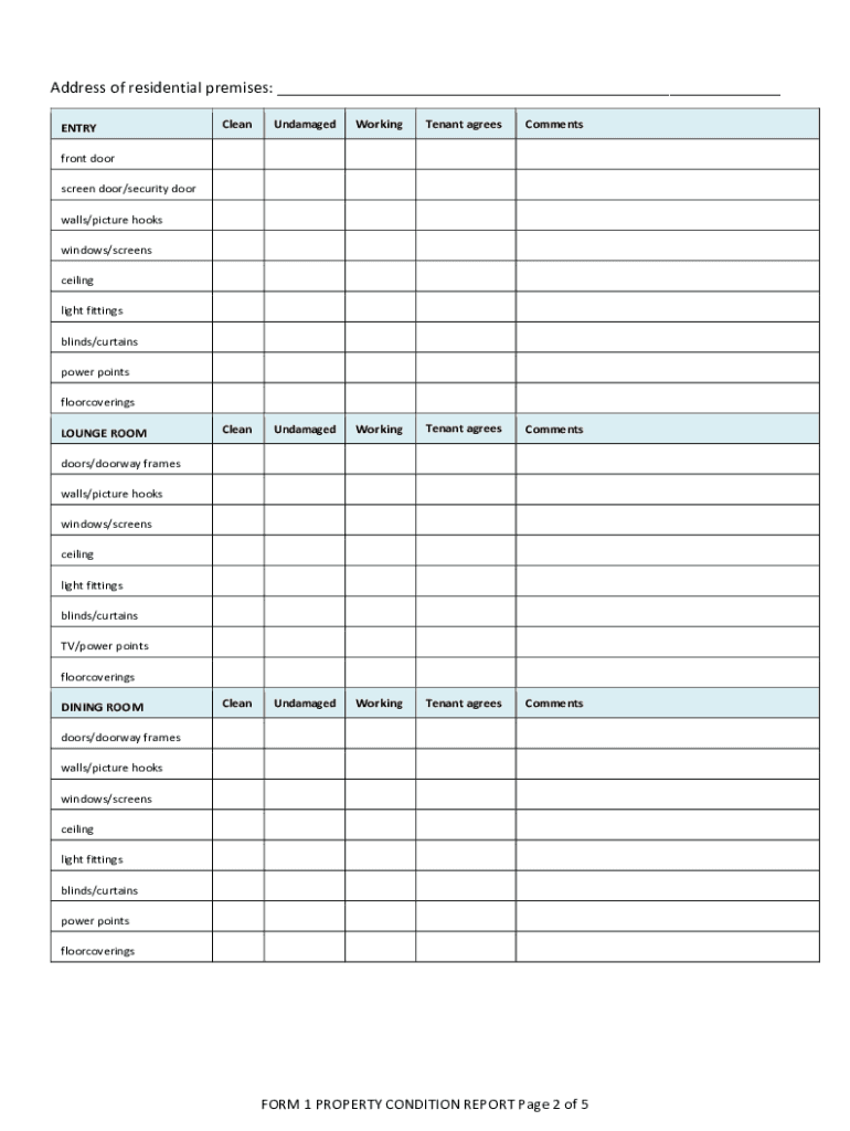 Property Condition Report Wa PDF  Form