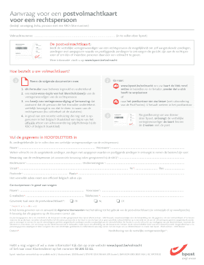 Postvolmachtkaart  Form